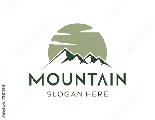 The logo design is about Mountain and was created using the Corel Draw 2018 application with a white background.