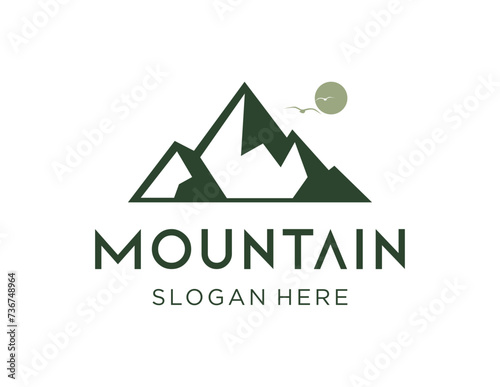 The logo design is about Mountain and was created using the Corel Draw 2018 application with a white background.