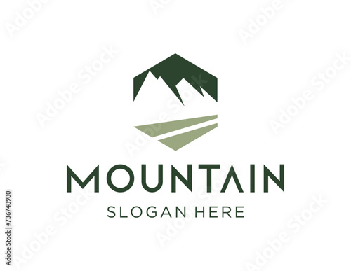 The logo design is about Mountain and was created using the Corel Draw 2018 application with a white background.