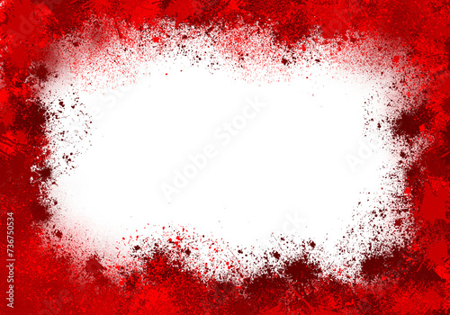 Fototapeta Naklejka Na Ścianę i Meble -  transparent realistic red paint and ink splash frame
