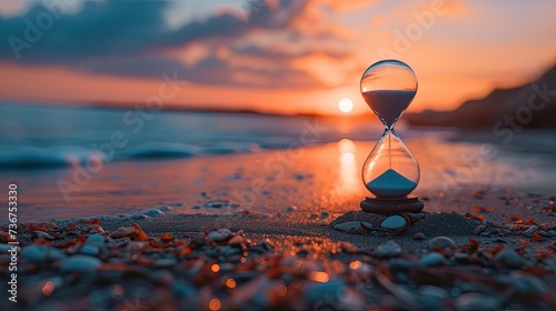 hourglass on the beach photo