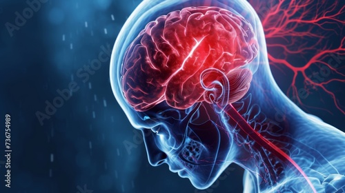 A stroke or a brain attack. occurs when something blocks blood supply to part of the brain or when a blood vessel in the brain bursts. In either case, parts of the brain become damaged or die photo