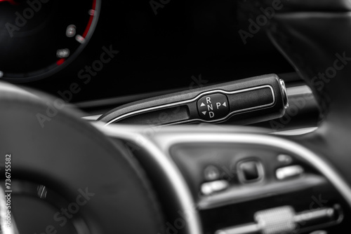 Gear shift. automatic transmission gear of car , car interior