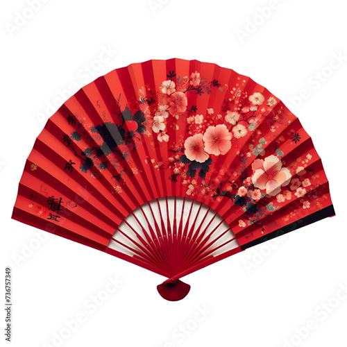 Chinese fan isolated on white background
