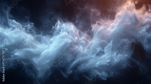 Closeup of wispy smoke trails blending together in a hazy dreamlike manner. photo