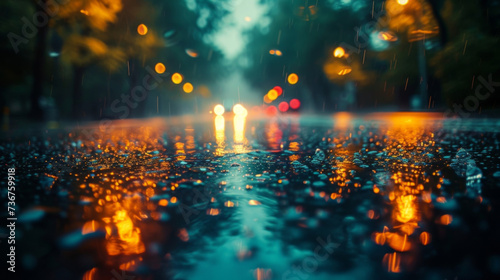 The symphony of natures tears creates a hypnotic symmetrical pattern upon the streets forming intricate trails as far as the eye can see.