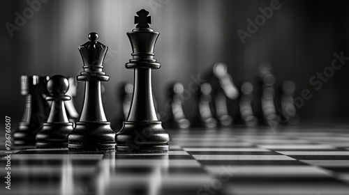 Strategic and logical chess game with challenging position as a metaphor for life problems