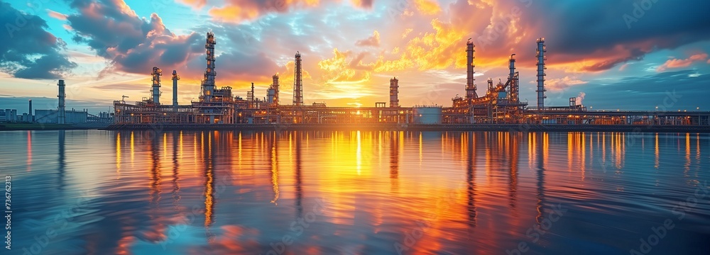 crude oil pump and oil refinery in the petroleum sector concept - obrazy, fototapety, plakaty 