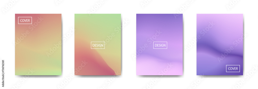 Fototapeta premium set of abstract background with beautiful gradation color, colorful background for poster flyer banner backdrop.vertical banner.cool fluid background vector illustration