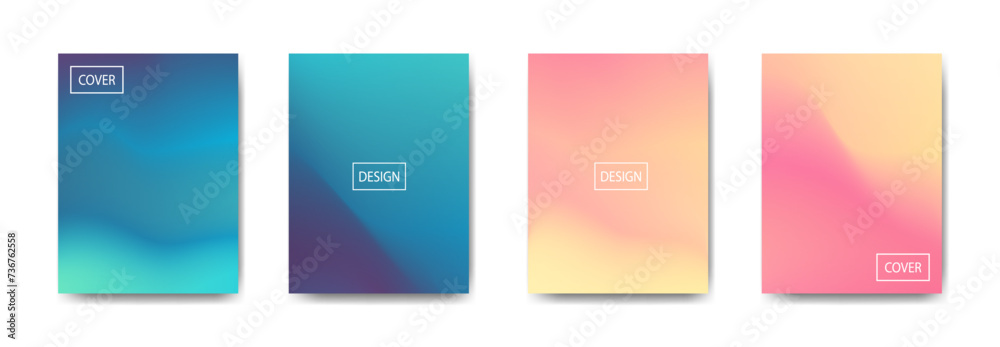 set of abstract background with beautiful gradation color, colorful background for poster flyer banner backdrop.vertical banner.cool fluid background vector illustration