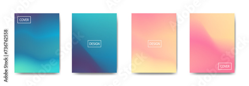 set of abstract background with beautiful gradation color, colorful background for poster flyer banner backdrop.vertical banner.cool fluid background vector illustration