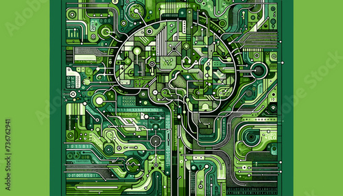 Large-scale language model AI concept vector illustration.
