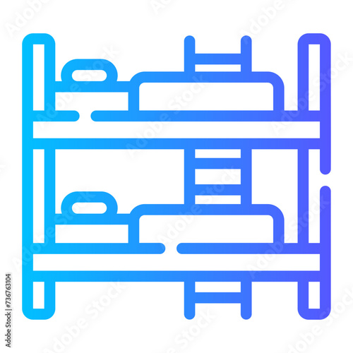 bunk bed Line Gradient Icon