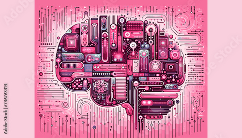 Large-scale language model AI concept vector illustration.