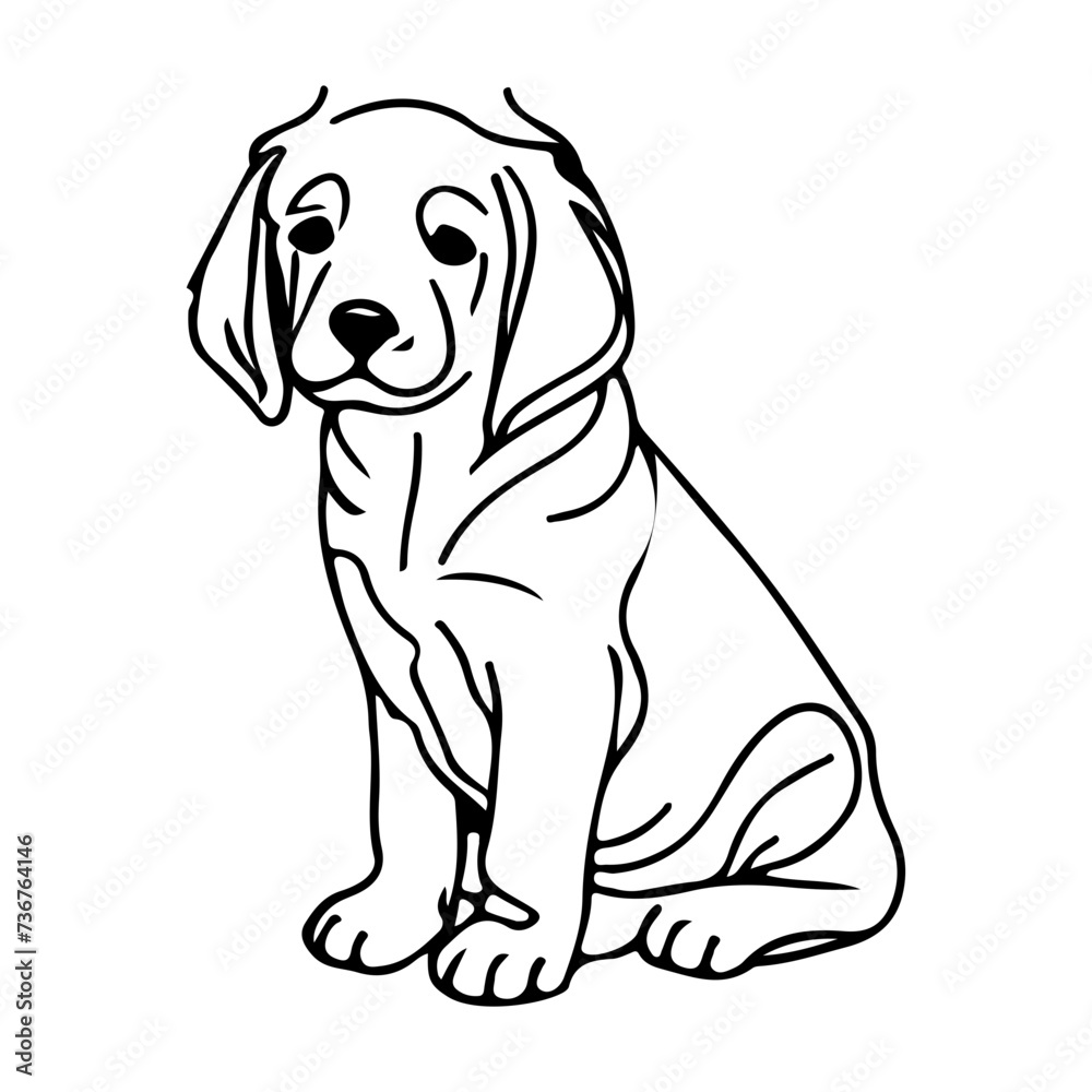 sketch line art animal dogs puppy characters hand drawn isolated set. Vector graphic design element illustration sketch line art animal dogs puppy characters hand drawn isolated set. Vector graphic design element illustration