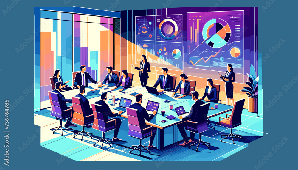 Concept vector illustration of business situation. Concept vector illustration of business situation.