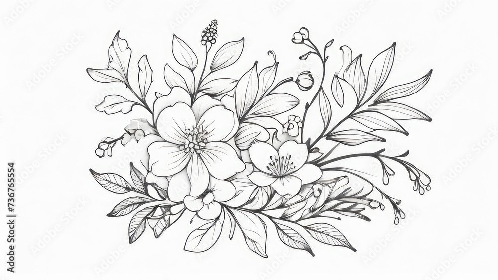 hand drawn flowers