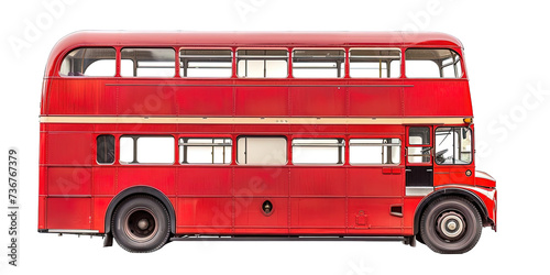 Red London Double Decker Bus Isolated