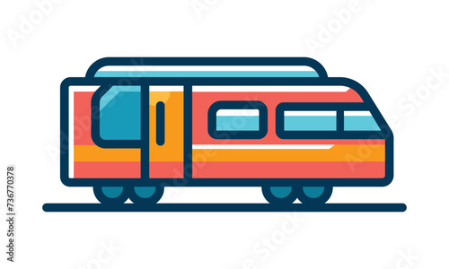 Minimal Train Icon Flat Illustration