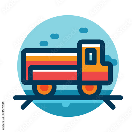 Minimal Truck Icon Flat Illustration