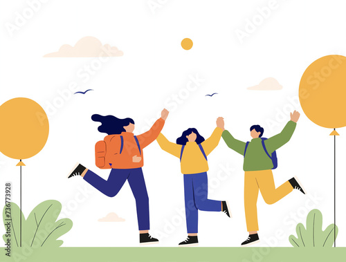 Playful Child in Vector Illustration