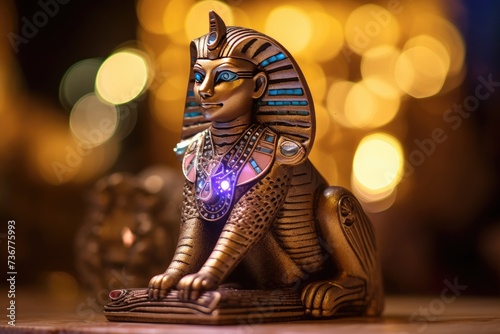 Guardian Sphinx Radiance: Showcase jewelry on a sphinx statue. © OhmArt