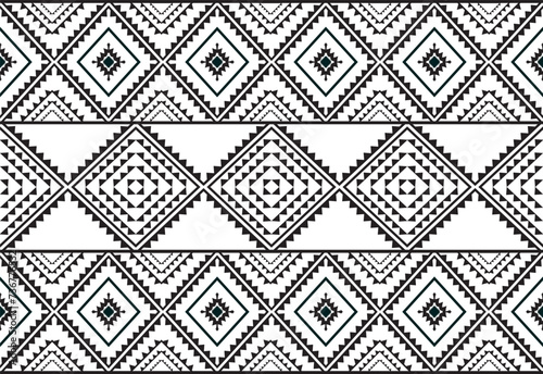 Tribal traditional fabric batik ethnic. ikat seamless pattern geometric repeating. Embroidery, wallpaper, wrapping, fashion, carpet, clothing. Black and white