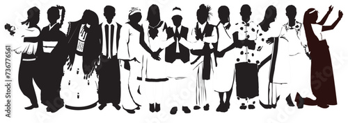 group of people in cultural traditional dresses