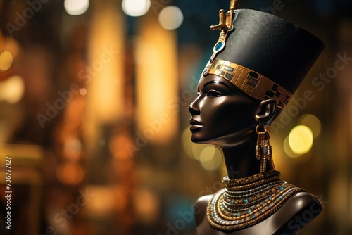 Nefertiti Beauty: Focus on jewelry with a Nefertiti theme against a background.