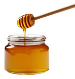 wooden honey dipper isolated on transparent background