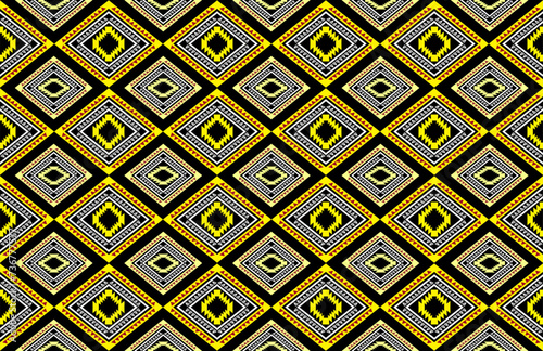 Tribal traditional fabric batik ethnic. ikat seamless pattern geometric repeating. Embroidery, wallpaper, wrapping, fashion, carpet, clothing. Black and white