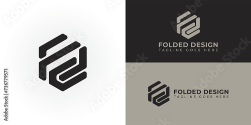 Abstract initial letter FD or DF logo in black color isolated in multiple black and white backgrounds. Initial letter FD logo icon template elements applied for construction company logo design style