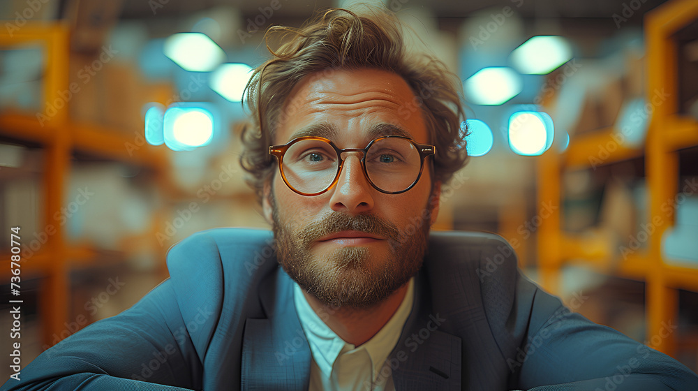 Serious looking office worker - unamused - bored - aggravated - idiosyncratic - open office space - retro feel - vintage vibe Serious looking office worker - unamused - bored - aggravated - idiosyncratic - open office space - retro feel - vintage vibe