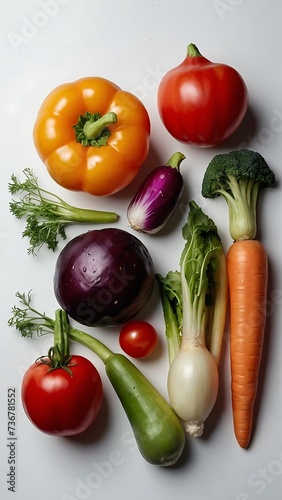 Photorealistic of various types of vegetable