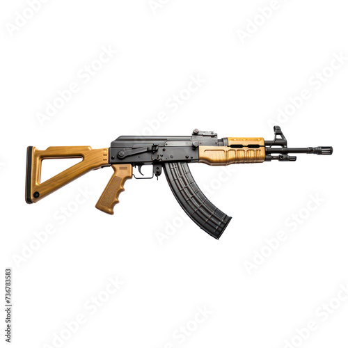 Side view of a AK-12 assault rifle isolated on transparency background PNG