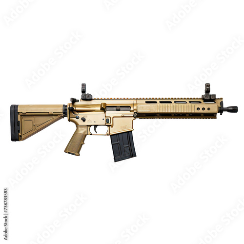 Side view of a FN SCAR assault rifle isolated on transparency background PNG photo