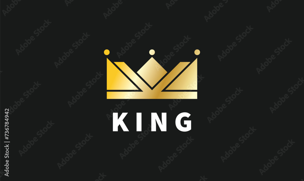 King crown vector logo design with the combination of k letter. Stock ...