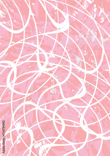 The background image is in pink tones, using shapes to arrange. Composition with gradation used for graphics
