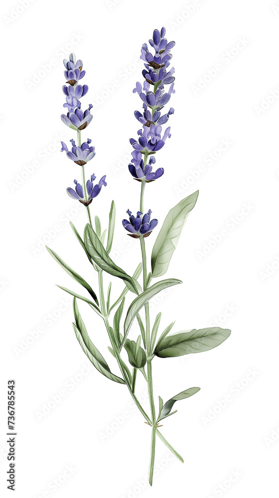 Naklejka premium ラベンダーの水彩画