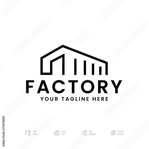 Vintage Monoline Wirehouse Logo Template