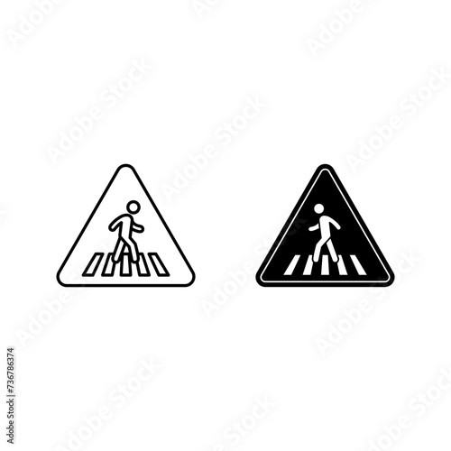 Crosswalk icon. Pedestrian crossing vector icon color editable