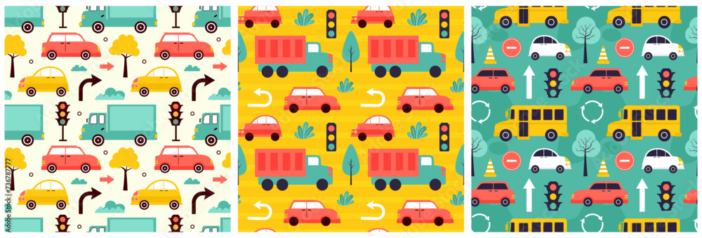 Toys Seamless Pattern Design with Boys and Girls Children Toy Equipment in Cartoon Flat Illustration