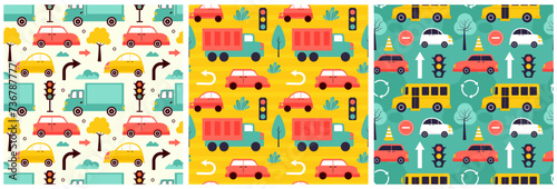 Toys Seamless Pattern Design with Boys and Girls Children Toy Equipment in Cartoon Flat Illustration