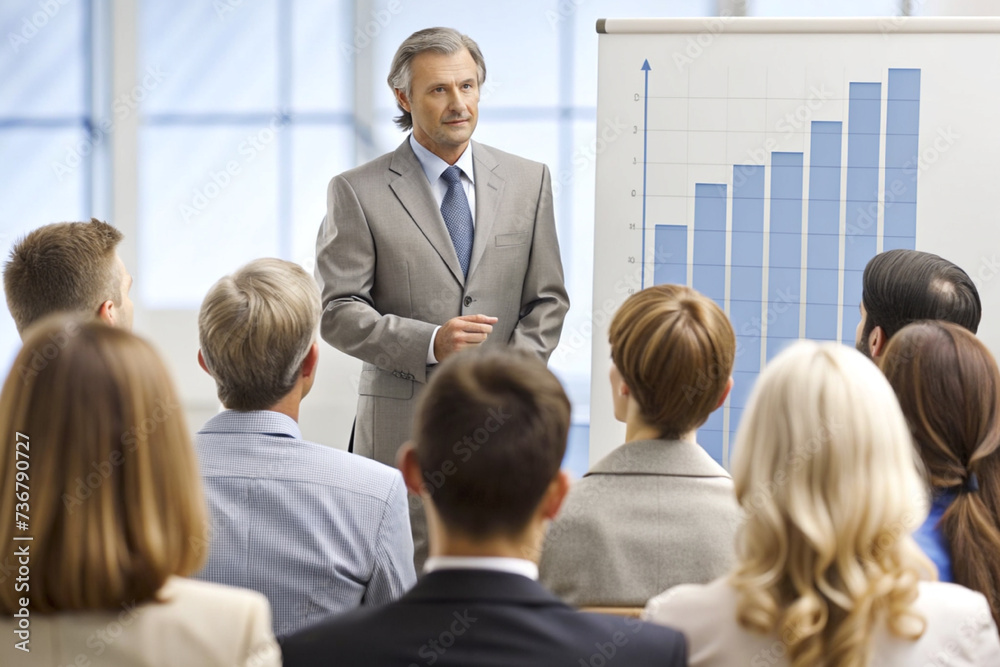 Male businessman presents a business plan Male businessman presents a business plan