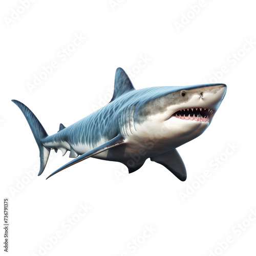 A realistic giant shark with a frontal pose, on transparency background PNG © KimlyPNG