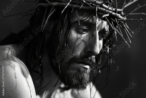 Jesus Christ wearing crown of thorns Passion and Resurection