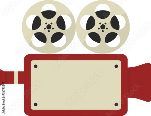 film reel projector flat design