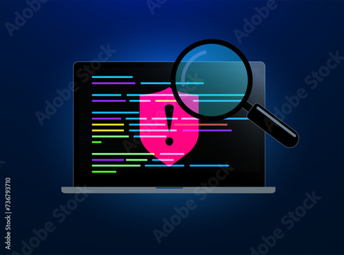 Code vulnerabilities exposed. Ethical Hacking. Uncover risks of stealthy backdoor attack in code models. Defend against hackers, viruses, cybercrime, ransomware, malware, fraud. Vector Illustration