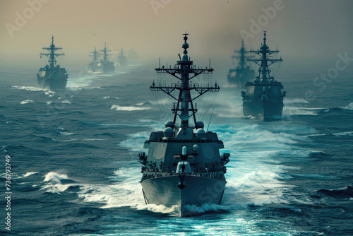 Navy Vessels in the Pacific as Part of a Carrier Strike Group
