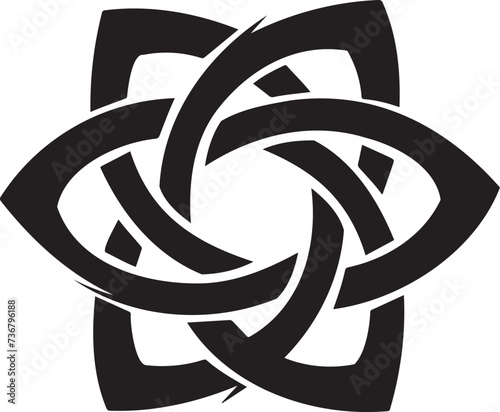 Abstract Celtic Knot Black and White Design